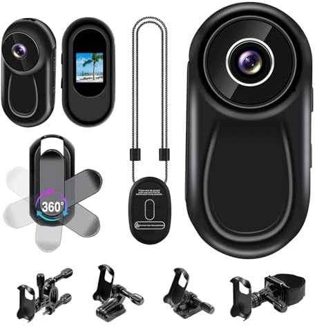 Yadayuki Action Camera,1080P HD ＆ Display da 0,86 Pollici Bodycam,Clip posteriore girevole a 360° Telecamera Sportiva Magnetica,Kit Accessori per Casco/Bici/Moto Telecamera d'azione