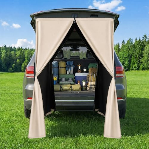 Yapasopu Tente de Douche pour hayon de Voiture, Vestiaire extérieur, Rideau de confidentialité Suspendu 210D, Tente de confidentialité Portable, Convient pour Le Camping, la Plage, Les Voyages