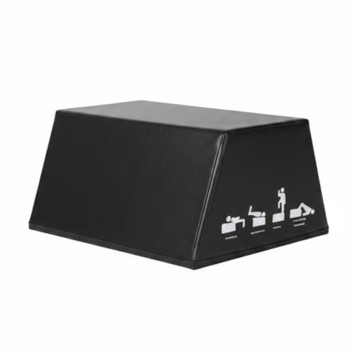predolo Fitness Training Bench Banc pour Fessiers Box de Poussée de Hanches Banc de Pont Fessier Step Training Châssis Incliné Robuste avec Coussinage PVC