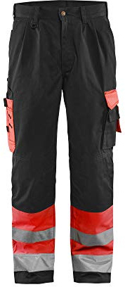 Blaklader 15841860 Hose mit hoher Sichtbarkeit, Rot/Schwarz, grootte C156