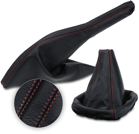 Tuning Hero 5901685863889 Set Schaltmanschette und Handbremsmanschette ohne Rahmenzubehör Schwarz