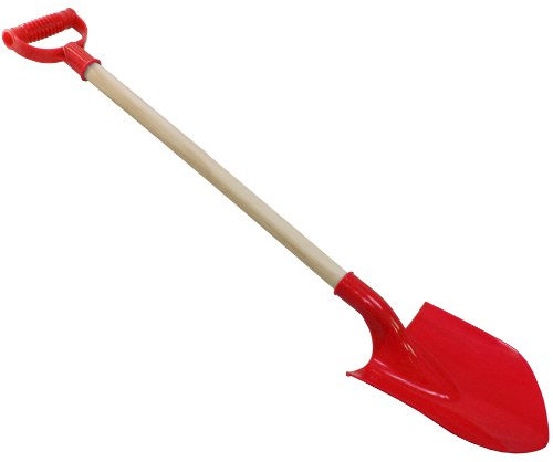 Toyrific Super Spade 78cm Wooden Shaft Digger ~ Plastic spade beach toy, sand toy, garden spade (Red)