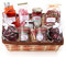 Geschenkkorb/Präsentkorb Rosenstrauß mit Rosen-Balsam-Essig, Rosenpfeffer, Kristallsalz mit Rosenblüten, Rosen-Fruchtaufstrich oder Honig mit Rosenöl, Rosenblüten-Senf und Schokolade mit Rosenblüten