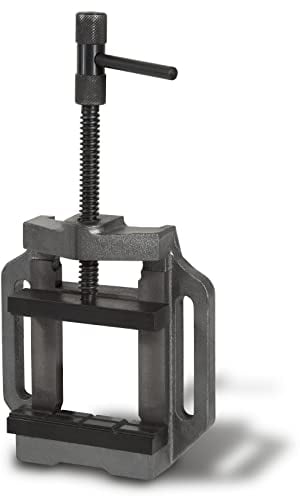 EBERTH Maschinenschraubstock aus Grauguss und Stahl, Backenbreite 150mm, Max. Spannbreite 129mm, Maschinenschraubstock zur Befestigung auf Bohrmaschine oder Werkbank, Bohrmaschinenschraubstock