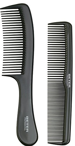 Beter – Peines de pelo profesionales, pack de 2 peines de ABS, peine con mango y peine de bolsillo