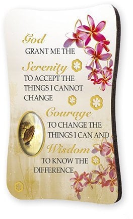 Loving Jesus FRIDGE MAGNET - SERENITY PRAYER - Wood Plaque/Fridge Magnet/SERENITY PRAYER - Wood Plaque - 2 1/8 x 3 1/8