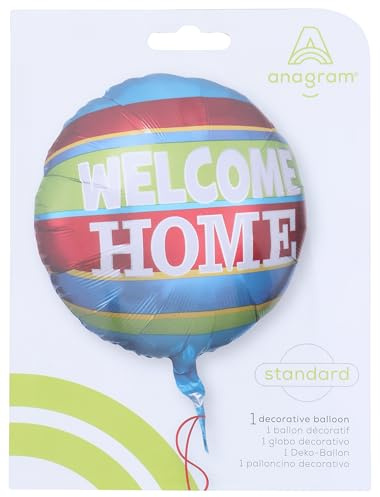 Amscan International 8.774.432,5 cm Willkommen Zuhause bunten Streifen Standard Folie Ballon
