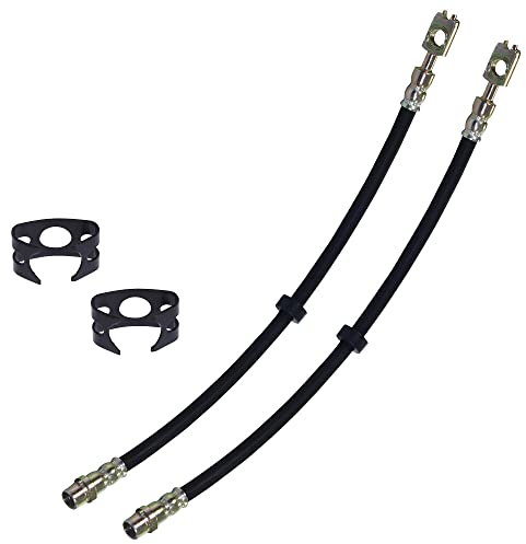 BESTPRICE 2x Bremsschlauch vorne Länge 384mm, inkl. Haltefeder ohne Holschraube Kompatibel mit VW POLO (6N1)(6V2) (6N2), LUPO I (6X1, 6E1), PASSAT B3/B4 (3A2, 35I) (3A5, 35I)
