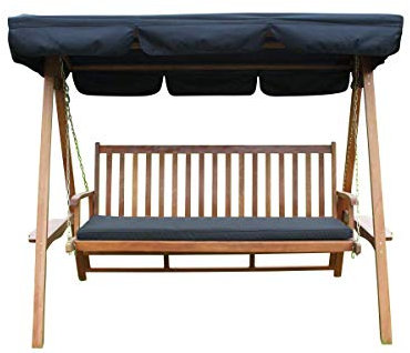 Olive Grove Spare Canopy for a 2 Seater Garden Swing Seat or Hammock in Black