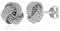 LeCalla 925 Sterling Silber Liebesknoten Ohrstecker Schmuck Italienisches Design Diamantschliff verdrehter Draht Liebesknoten Ohrring für Frauen 8mm