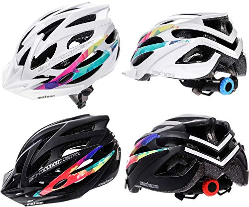 meteor® Fahrradhelm Herren Damen Kinder-Helm MTB rollerhelm mädchen Kinder-fahrradhelm Downhill radhelm Mountainbike Inliner Skater-Helm BMX Scooter Jungen Bike Helmet (M (55-58cm), Shimmer Schwarz)