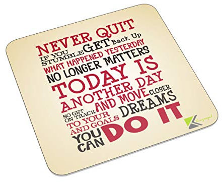 FM077 Never quit/Today is another day/You can do it/Inspirational positivity quote Novelty Funny Idea Glossy Metal Square Fridge Magnet
