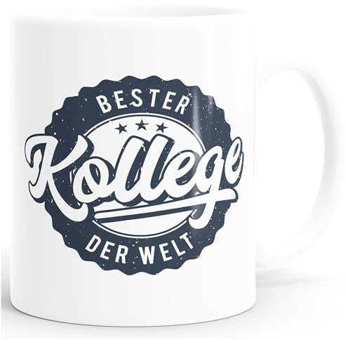 MoonWorks® Kaffee-Tasse Beste Kollege der Welt Geschenk-Tasse weiß unisize