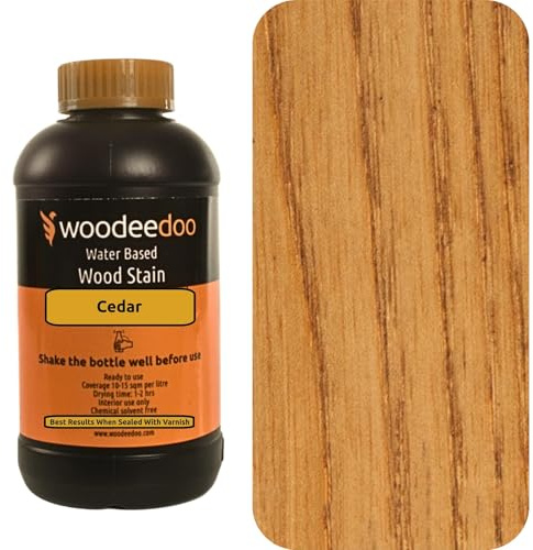 WooDeeDoo Water Based Wood Stain | Wood Dye | Ready to Use | Environmentally Friendly | Solvent Free | Odour Free | 450 ml | Cedar