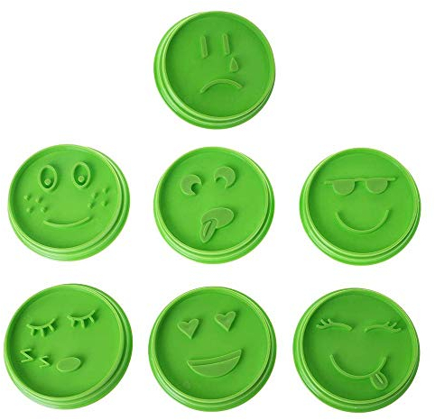 Aeromdale 7tlg Emoji Face Ausstechformen Set - Schokoladenform Keksform EIS Silikon Fondantform