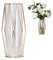 Perfuw Vase Glas Blumenvase Mit Geometrischem Metallständer, Kristallklare Terrarien Pflanzgefäß Knospen-glasvasen Für Blumen Hydroponikpflanze, Herzstück Für Zuhause/Büro/Hochzeit - Champagner Gold