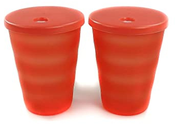Tupperware Junge Welle Trinkhalmbecher 330 ml orange Trinkhalm Becher (2) 36635