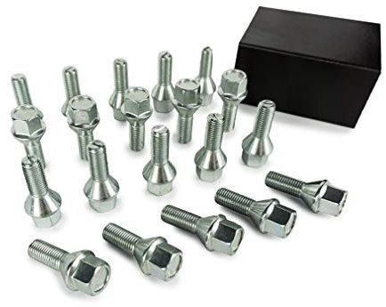 SCC Fahrzeugtechnik 20x Radschrauben M12x1,5 Kegelbund 60° SW 17 Radbolzen Silber verzinkt Längenauswahl Größe 26 mm