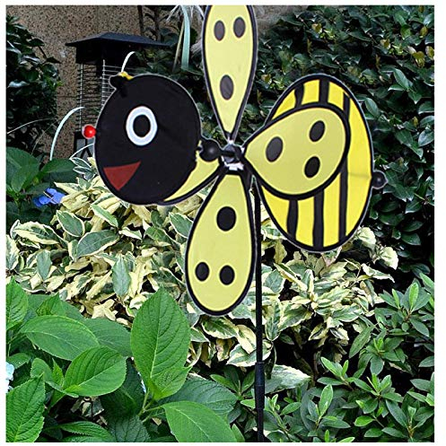 Yuemei Bienen windmühle im Freien, Garten Dekoration Bienen windmühle, UV-beständig und feuchter Windrad Wetterhahn Windfahne Windspiel Für Gartendekoration Weltbienentag (B)
