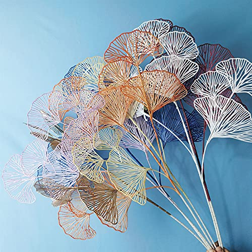 7 Support/Color 27.5 Inch Ginkgo biloba Permanent Flowe,Artificial Flower Plants for Home Office,Each Branch has 3 Forks, Full of 1 Large Handful
