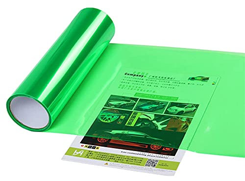 ihreesy Autolichtfolie,100cm x 30cm Autolicht Scheinwerfer Folie Tönungsfolie Wasserdichte Folie Auto Nebelscheinwerfer Vinylfolie Getönte PVC Rückleuchten Folie,Grün