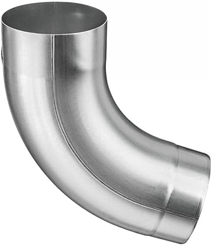zbs24 Zink Regenrohre Fallrohrbogen 80mm Neigung 72°, konischer Ablaufbogen mit Einsteckfase