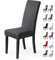 Stuhlhussen 6Stück,Stretch-Stuhlbezug elastische Moderne Husse Elasthan Stretchhusse Stuhlbezug Stuhlüberzug.bi-Elastic Spannbezug,sehr pflegeleicht und langlebig Universal(6 StückSilber-Dunkelgrau)