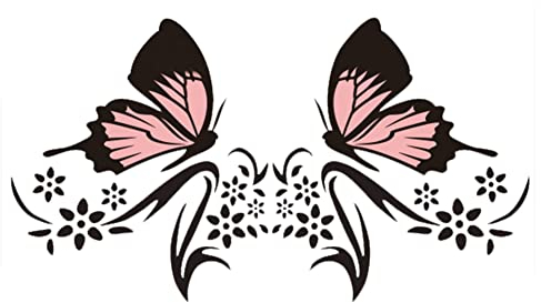 Schmetterling Autoaufkleber, MoreChioce Wasserdichte Auto Aufkleber Scheinwerfer Kratzaufkleber Karosserie Decal Vinyl Grafik Aufkleber Auto Styling Zubehör für Laptops Koffer Wände,Schwarz Rosa