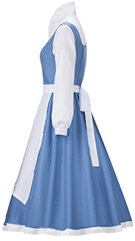 LIKUNGOU Belle Princess Dress Up für Damen Kostüm Maid Outfit mit Schleife Halloween Cosplay Anzug Zubehör