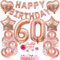 Deko 60. Geburtstag Frau Tortendeko Rosegold - Geschenk für Frauen, Ballon und Deko Set für 60 Jahre Jubiläum