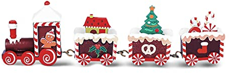 Weihnachts-Holzzug, Bauernhaus, rustikale Kinder-Geschenkdekorationen, Vintage, handgefertigt, dekoratives Basteln, Typ 11, 4 Abschnitte
