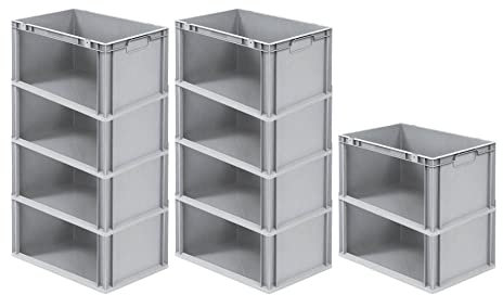 SparSet 10x Eurobox NextGen Store | HxBxT 32x40x60cm | 65 Liter | Seite offen | Eurobehälter, Transportbox, Transportbehälter, Stapelbehälter
