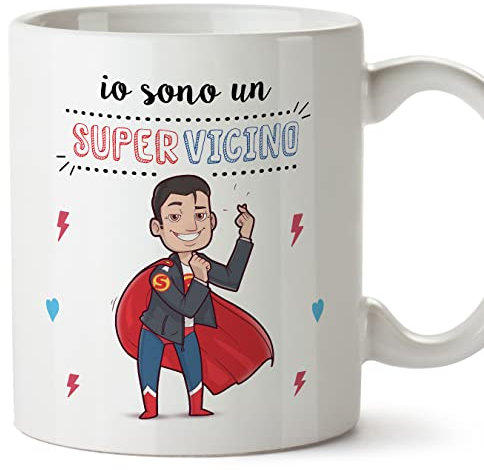 Mugffins Tazza in ceramica per VICINO 11 oz / 350 ml - In italiano - Super Famiglia - Idea regalo per compleanno, anniversario, natale