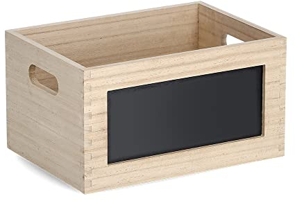 Zeller 15174 Allzweckkiste m. Tafel, Holz, ca. 28 x 20 x 15 cm