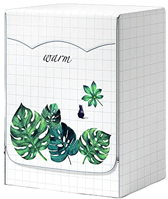 Odot Funda Lavadora Exterior Impermeable, Universal Antipolvo Cubierta para Lavadora y Secadora Carga Frontal, Funda de Protección Solar con Cremallera (L,Gato Negro)