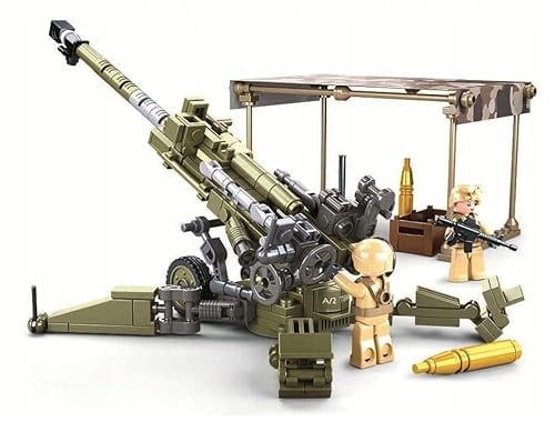 BirnePower Klemmbausteine Spielbausteine Spielset Militär Army Soldaten Bausatz Spielfigur 258 Teile Flugabwehrkanone Haubitze M777 Bausteine Spielzeug G170706