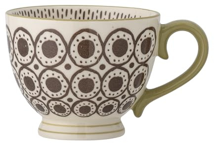 Bloomingville Becher MAPLE Braun Weiß 420 ml Kaffeebecher Keramik Tasse