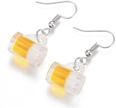 Beer Glass Charms earrings (Yellow)