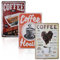 HMIEPRS 3 Stück Retro Kaffee Blechschilder, Vintage Blechschild, Metallschilder Kaffee Poster, Metall Coffee Wandschild Menu, Wand Schild Dekoration für Bar Cafe Kneipe Küche Geschenk (Farbe)