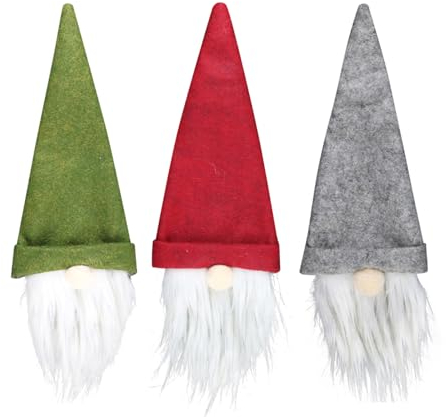 ENLACE 3 Stück Weihnachten Weinflasche Abdeckung, Flaschen Deko, Wichtel Tasche Flaschenüberzug für Home Dinner Tischdeko