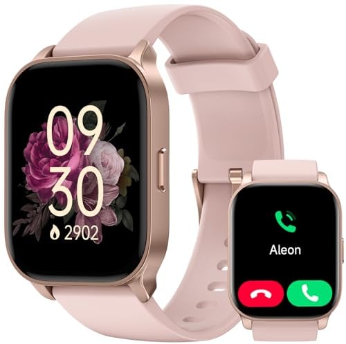 TOOBUR Smartwatch mit Telefonfunktion, Alexa Eingebaut, Fitnessuhr mit 100 Sports, Puls, Schlafen, Fitness Tracker für Damen, IP68 Wasserdicht, Kompatibel Android IOS