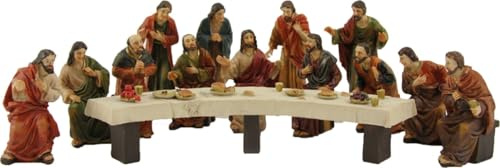FADEDA 14x Passionsfiguren: Letztes Abendmahl/Höhe:9 cm/handbemalt/detailgetreue Krippen Figuren - Weihnachten Tisch Dekoration Krippe Zubehör