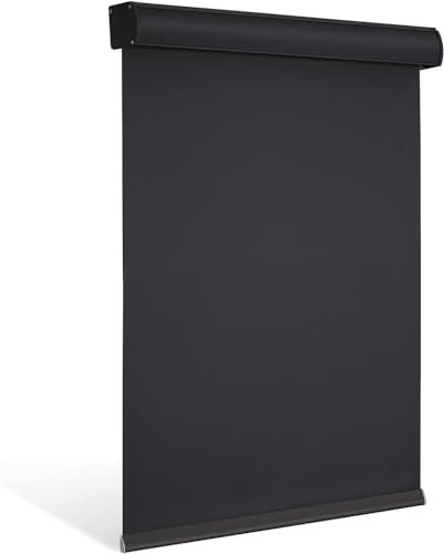 WACRD Cordless Blackout Customized Roller Shades with Valance, Room Darkening Roll-up Shade Easy Install, Fabric Windows Blinds for Home, Bedroom and Office Kitchen Safe Easy Fit