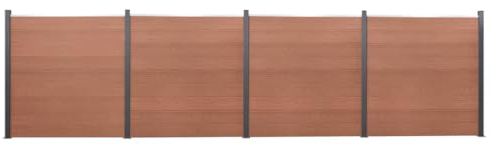 vidaXL Zaunelement Set, Rostfrei Gartenzaun Set mit 36 Zaunbrett 5 Pfosten, Sichtschutzzaun mit doppelseitigem Design, Zaun Komplettset, Braun 699x186cm WPC