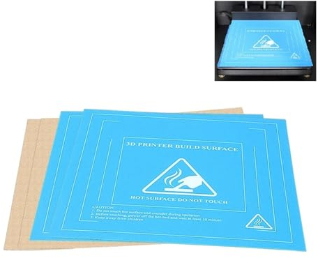 APAAZO 3D Printer Print Bed Tape Square Heatbed Sticker Hot Bed Build Plate Tape Surface Flex Plate Compatible With Ender 3 220mm (Color : 5pcs, Size : 235x235mm)