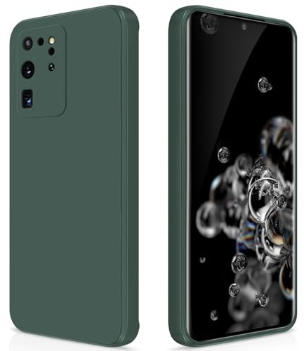 GiiYoon Hülle Kompatibel mit Samsung Galaxy S20 Ultra, Hochwertiges Liquid Silicone Case, Rundumschutz Handyhülle, Kratzfestes Weiches Mikrofaserfutter- grün