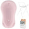 Hylat Baby Babybadewanne mit Gestell und Abfluss - TÜV Rheinland zertifiziert - ergonomisch und komfortabel für Neugeborene und Babys - Lite-Kollektion - Farbe: Rosa, Motiv: Hug Me
