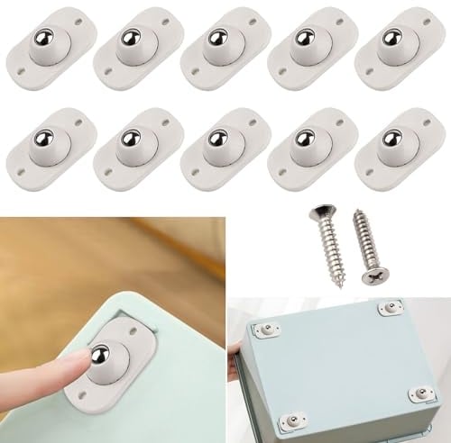 Kugelrollen für Möbel,Kugelrollen Schwerlast Selbstklebend,10 Stück Selbstklebendes Starkes Rollenrad,kleine Möbel Lenkrollen für möbel,Leise und Bewegliche kleine Räder Kugelrollen für Möbel