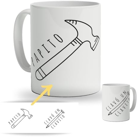 DEREGALOOS Taza de cerámica divertida para Padres. Taza de café Regalo día del Padre. Regalo Original con frase para hombre. Tazas divertidas con frase (Papito)