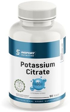 Kaliumcitrat 1000 mg – 90 vegane Kapseln – Kalium für Blutdruck, Muskeln, Knochen & Herzfunktion – Hochdosiert & Vegan – INSPORT